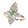 Vintage 1920 s Art Deco diamond and high quality emerald ring